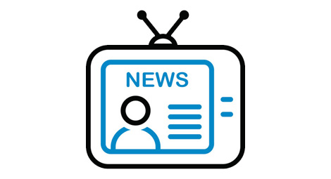 Illustration of a TV with news on